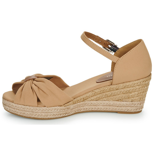 Tommy Hilfiger BASIC OPEN TOE MID WEDGE Bege