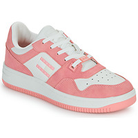 Sapatos Mulher Sapatilhas Tommy Jeans TJW RETRO BASKET WASHED SUEDE Branco / Rosa