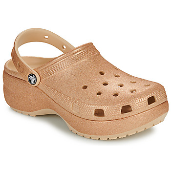 Sapatos Mulher Tamancos Crocs Cutie Classic Platform Glitter ClogW Bege