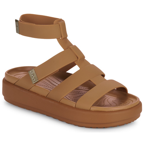 Sapatos Mulher Sandálias Clogs Crocs Brooklyn Luxe Gladiator Castanho