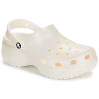 Sapatos Mulher Tamancos Crocs Classic Platform Glitter ClogW Bege
