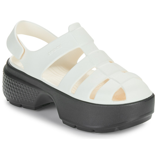 Sapatos Mulher Sandálias Crocs Cobalt Stomp Fisherman Sandal Branco / Preto
