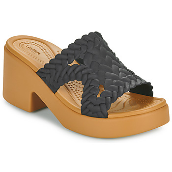 Sapatos Mulher Chinelos Crocs flip-flop Brooklyn Woven Slide Heel Preto