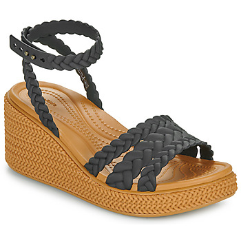 Sapatos sandal Sandálias Crocs Brooklyn Woven Ankle Strap Wdg Preto