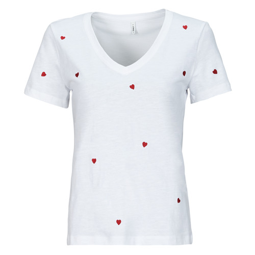 Textil Mulher T-shirt mangas compridas Only ONLKETTY Branco