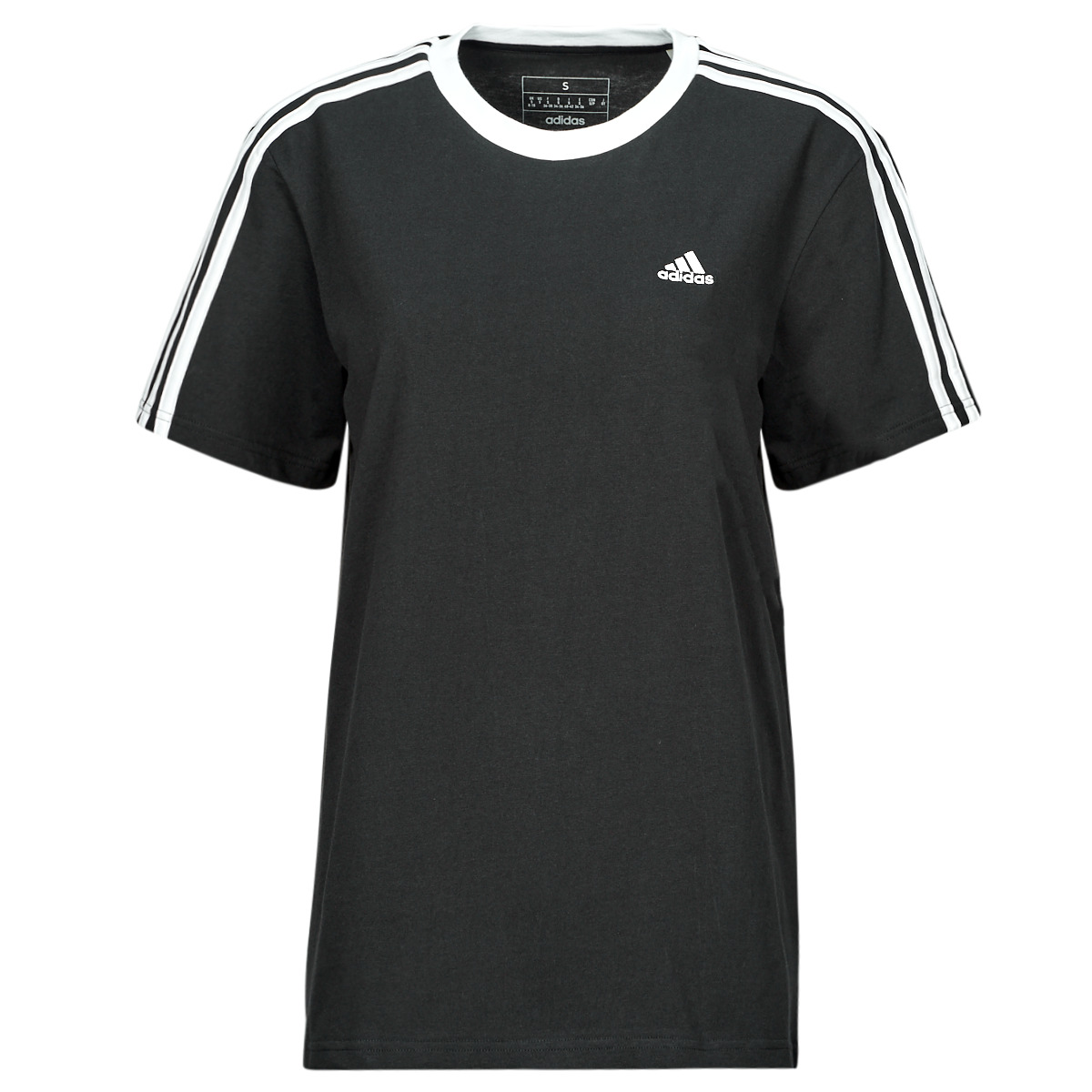 Textil Mulher T-Shirt mangas curtas Adidas Sportswear W 3S BF T Preto / Branco