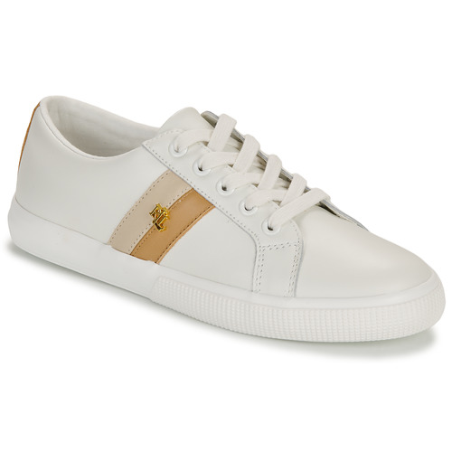 Sapatos Mulher Sapatilhas Polo Crt Spt JANSON II-SNEAKERS-LOW TOP LACE Branco / Camel / Bege