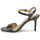 Sapatos Mulher holographic leather sandals GWEN-SANDALS-HEEL SANDAL Preto