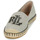 Sapatos Mulher Alpargatas Lauren Ralph Lauren CAMERYN LOGO-ESPADRILLES-FLAT Bege / Preto