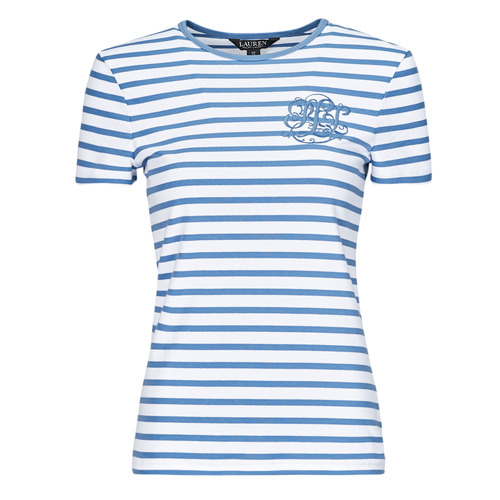 Textil Mulher T-Shirt mangas curtas Calças de ganga mom ALLI-SHORT SLEEVE-T-SHIRT Branco / Azul
