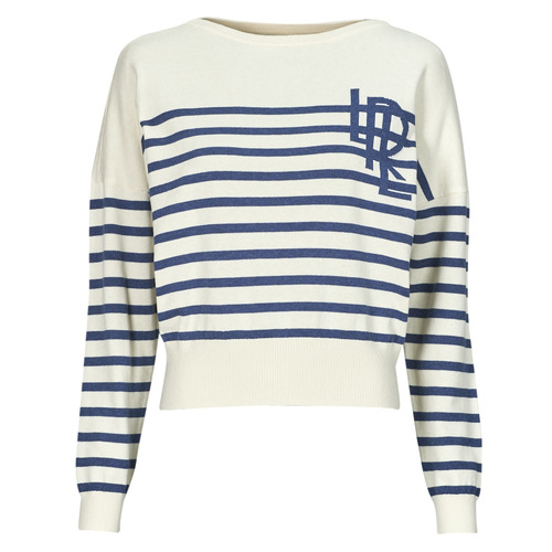 Textil Mulher camisolas Levi s Stay Loose Rugby Polo HAINVETTE-LONG SLEEVE-PULLOVER Azul / Creme