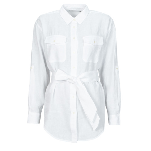 Textil Mulher camisas EMPORIO ARMANI EAX CHADWICK-LONG SLEEVE-SHIRT Branco