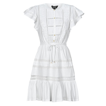 Textil Mulher Vestidos curtos Lauren Ralph Lauren TANVEITTE-SHORT SLEEVE-DAY DRESS Branco