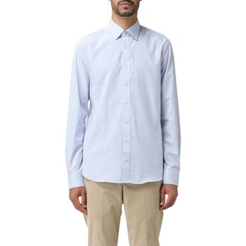 Textil Homem Camisas mangas comprida Apagar os critérios MK0DS01165 Azul