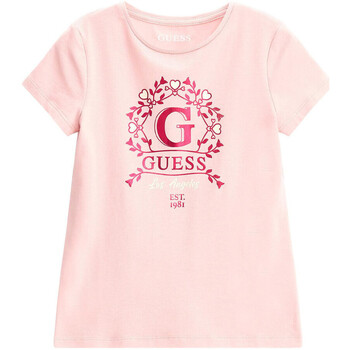 Textil Rapariga T-Shirt mangas curtas Guess  Rosa