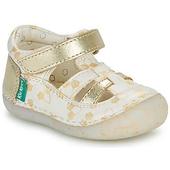 Sapatos Rapariga Sandálias Kickers SUSHY Branco / Ouro