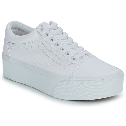 Sapatos Mulher Sapatilhas Marshmallow Vans UA Old Skool Stackform TRUE WHITE Branco