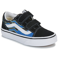 Sapatos Criança Sapatilhas Vans Scarpe Old Skool V PIXEL FLAME BLACK/BLUE Preto / Azul