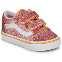 Sapatos Rapariga Sapatilhas men Vans Old Skool V SUNRISE GLITTER MULTI/TRUE WHITE Laranja / Vermelho
