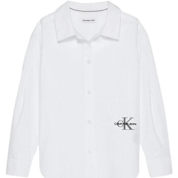 Textil Rapariga camisas Calvin Klein JEANS GRIGIO  Branco