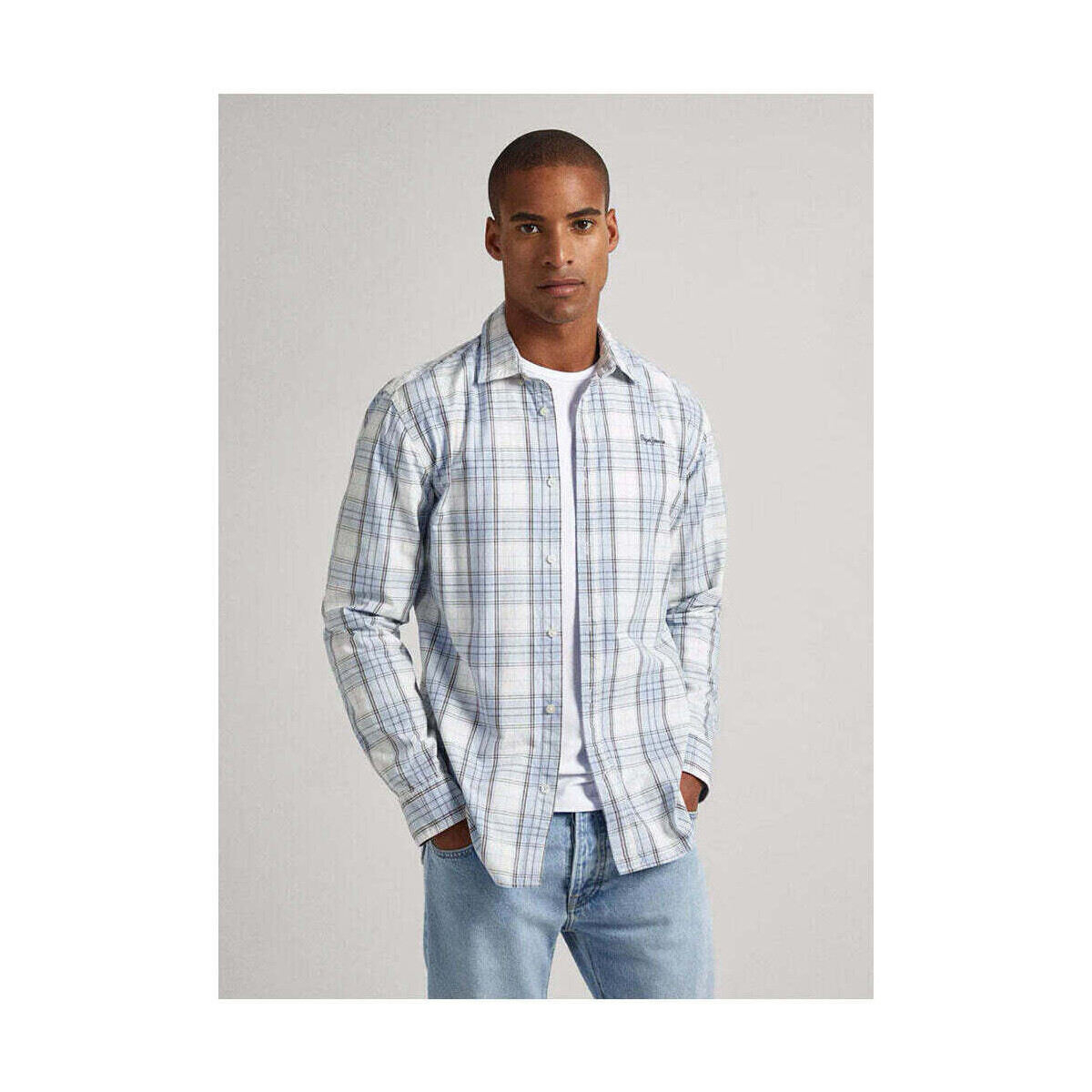 Textil Homem Camisas mangas comprida Pepe jeans PM308213-504-3-1 Azul