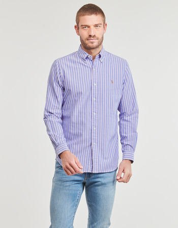 Textil Homem Camisas T-shirt comprida Polo knit shirt CHEMISE COUPE DROITE EN OXFORD RAYEE Multicolor