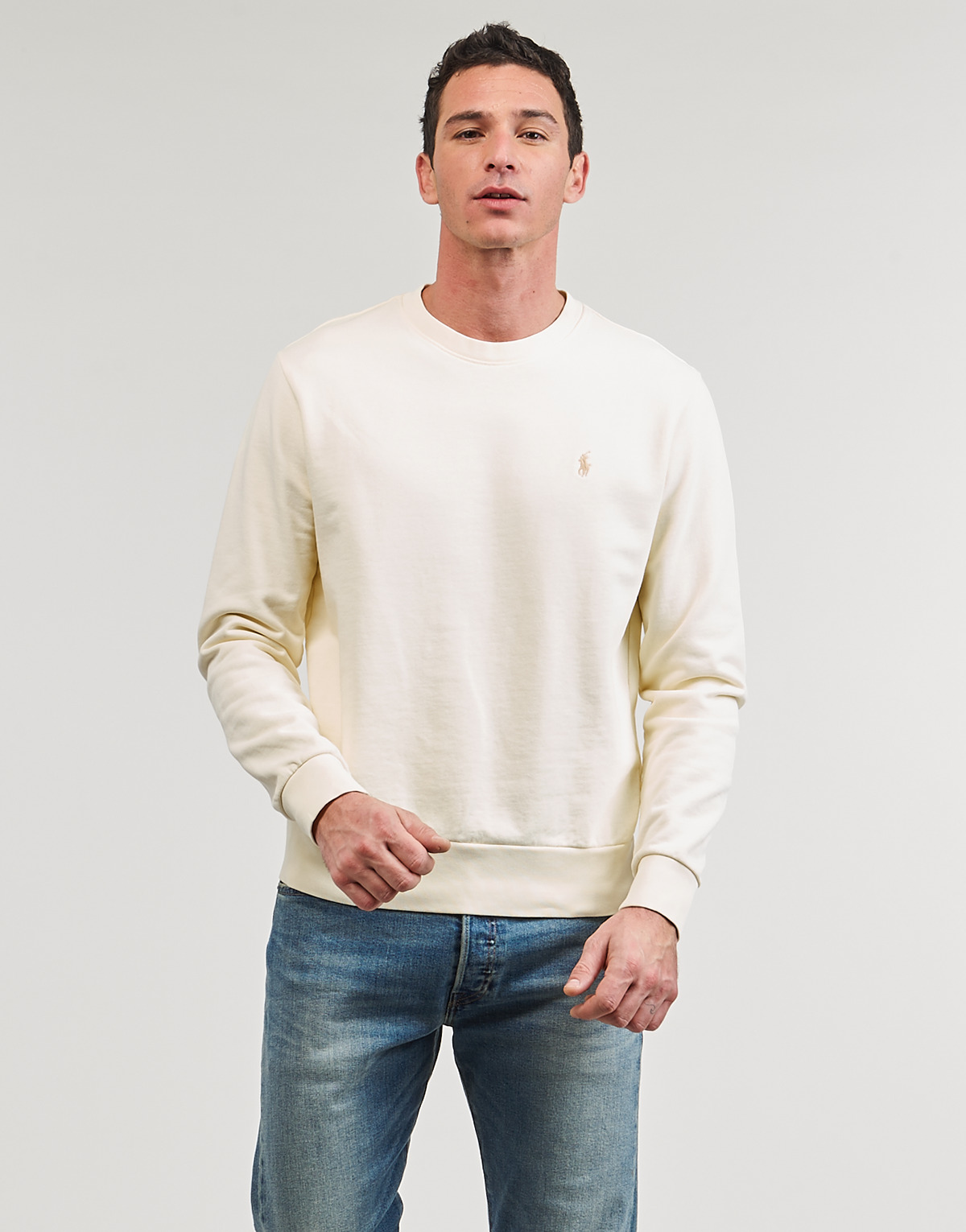Textil Homem ремінь polo jeans company SWEATSHIRT COL ROND EN MOLLETON Branco