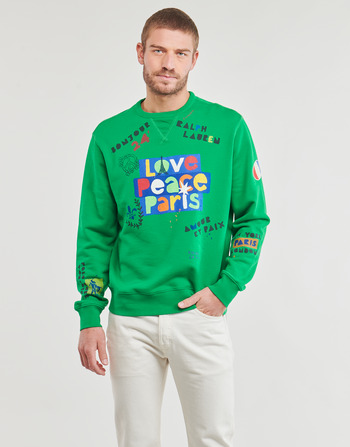 Textil Homem Sweats Polo Ralph Lauren SWEATSHIRT WELCOME IN PARIS Verde / Multicolor / Verde