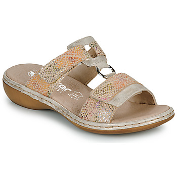 Sapatos Mulher Chinelos Rieker  Ouro / Multicolor