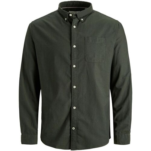 Textil Homem Camisas mangas comprida Precisa de ajuda 12190444 JJEXFORD-FOREST NIGHT Verde