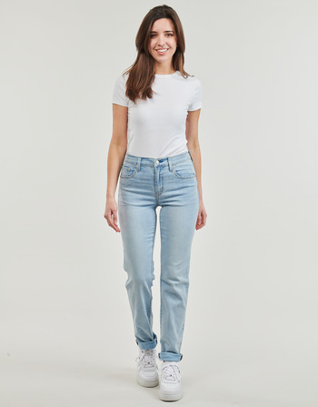 Textil Mulher Calças Jeans Levi's 724 HIGH RISE STRAIGHT Lightweight Claro / Azul