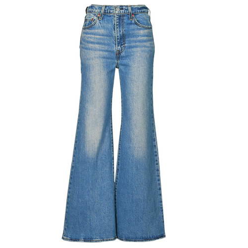 Textil Mulher Calças wide-leg Jeans Levi's RIBCAGE BELLS Azul