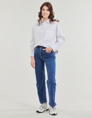Textil Mulher Calças Jeans Levi's RIBCAGE STRAIGHT ANKLE Lightweight Azul