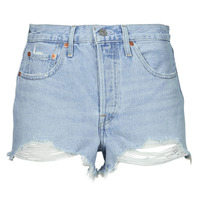 Textil Mulher Shorts / Bermudas Levi's 501® ORIGINAL SHORT Branco / azul céu