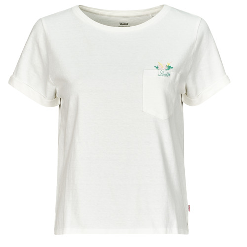Textil Mulher Relaxed Graphic Zipup Levi's GR MARGOT POCKET TEE Branco