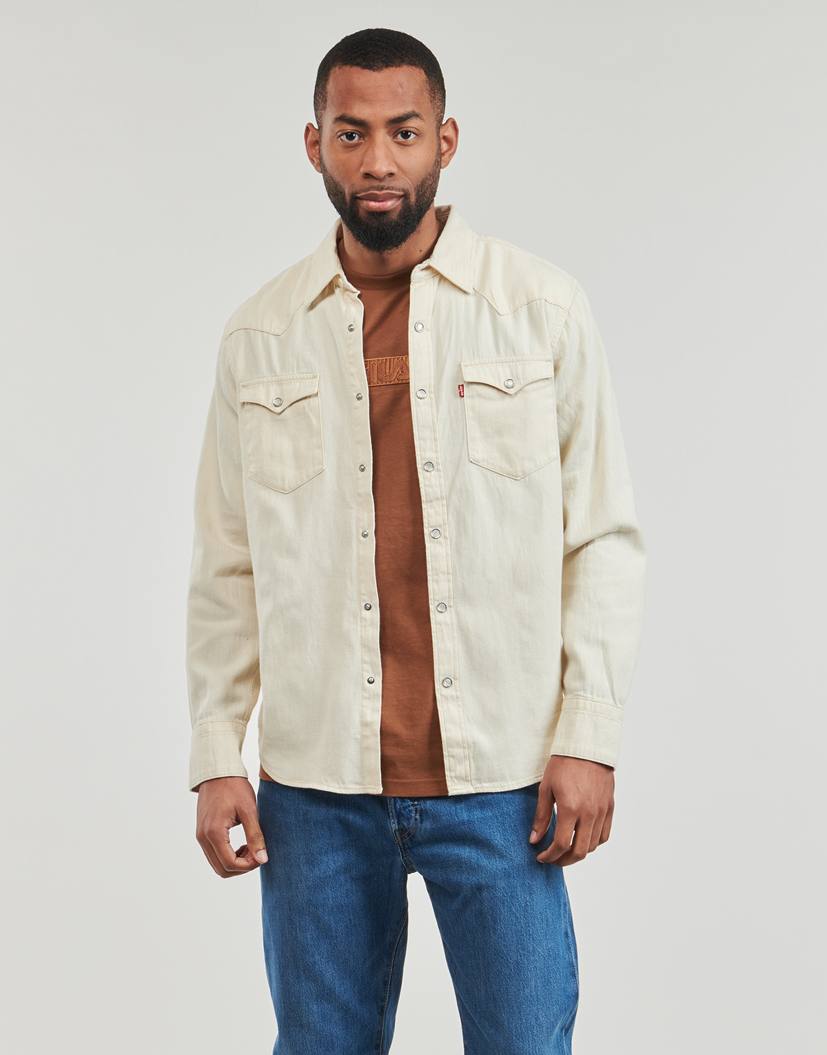 Textil Homem Camisas mangas comprida Levi's BARSTOW WESTERN STANDARD Lightweight Branco
