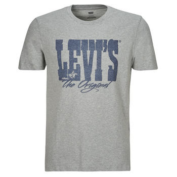 Textil Homem T-Shirt mangas curtas Levi's GRAPHIC CREWNECK TEE Logo / Cinzento