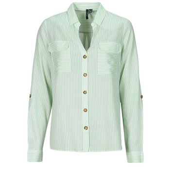 Textil Mulher camisas Vero Moda VMBUMPY Branco / Verde