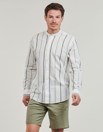 Textil Homem Camisas mangas comprida Selected SLHREGNEW-LINEN Branco / Azul