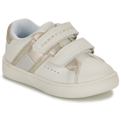 Sapatos Rapariga Sapatilhas Tommy Sintetico Hilfiger LOGAN Branco / Ouro