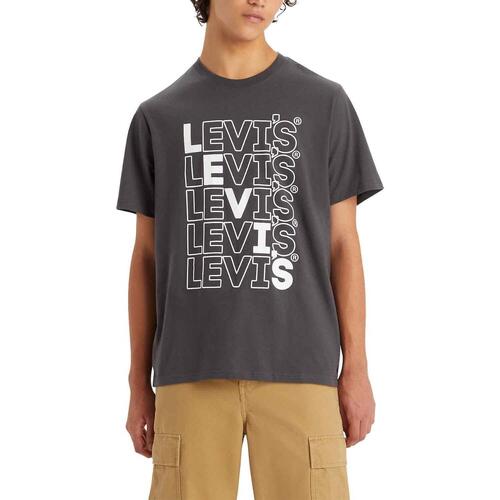 Textil Homem T-Shirt mangas curtas Levi's  Cinza