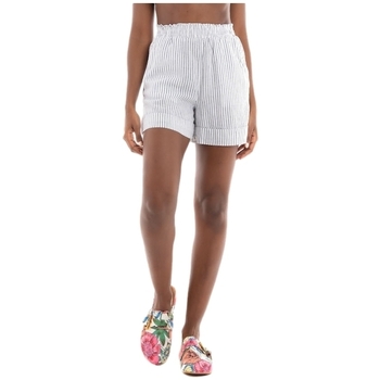 Textil Mulher Shorts / Bermudas Only Calções Linette Linen - White/Night Sky Branco