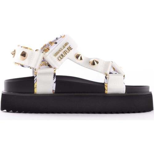 Sapatos Mulher Sandálias Versace Studded Touch-Strap Branco