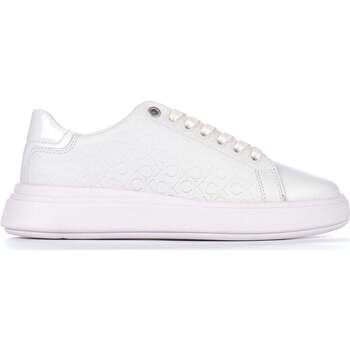 Sapatos Mulher Sapatilhas Calvin Klein stripe JEANS Raised Cupsole Lace Up-Mono Mix Branco