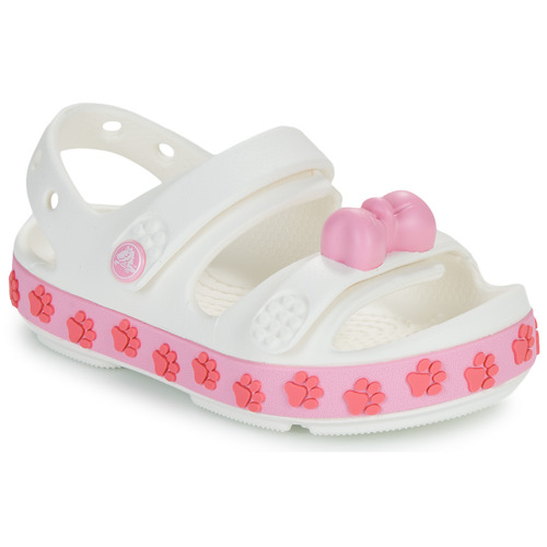 Sapatos Criança Sandáslides Crocs Crocband Cruiser Pet Sandal T Branco / Vermelho