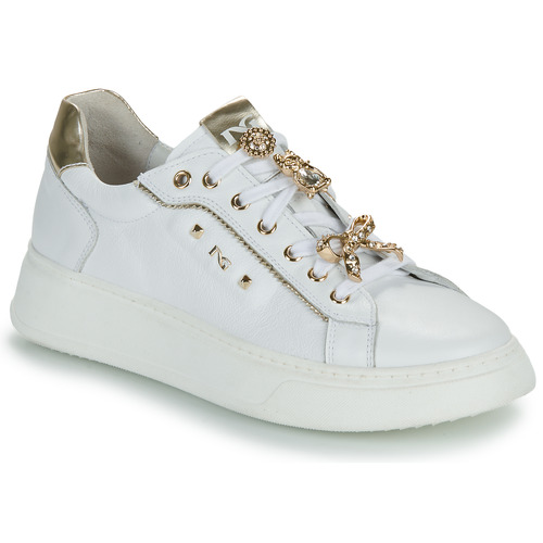 Sapatos Mulher Sapatilhas NeroGiardini E409975D Branco / Ouro