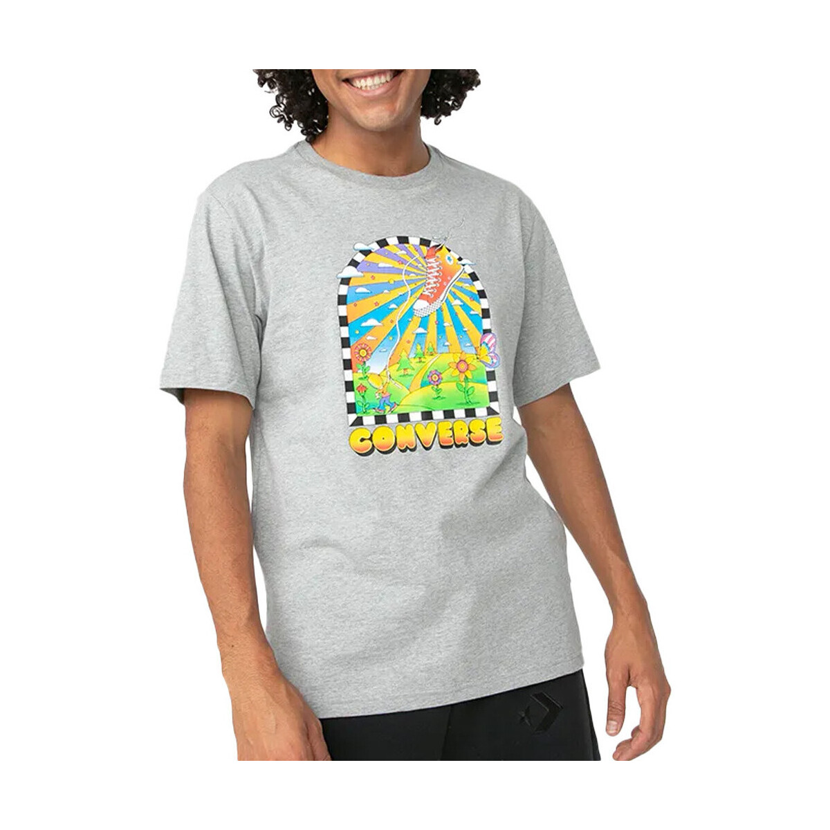 Textil Homem T-shirts e Pólos Converse  Cinza