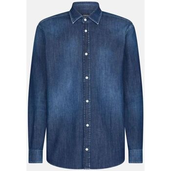 Textil Homem Camisas mangas comprida Dondup UC313R DS0259U-GM9 DU 800 Azul