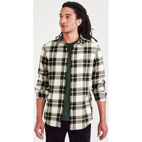 Textil Homem Camisas mangas comprida Dockers A1114 0112 - SLIM ORIGINAL-FUSION FLANNEL EGRET Bege