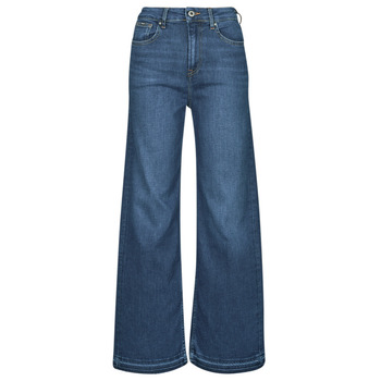 Textil Mulher HIS JEANS Felpa blu colomba bianco rosso scuro Pepe jeans WIDE LEG JEANS UHW Azul